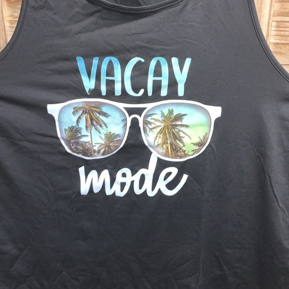 Vacation Mode Black Tank Top Plus Size 5xl - Picture 2 of 5